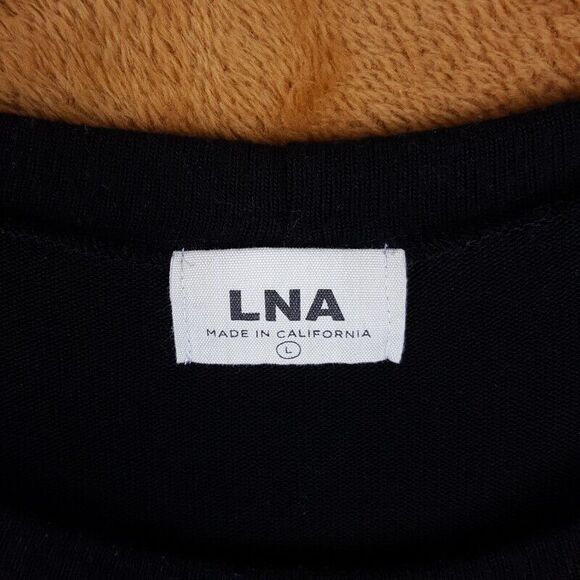 LNA Womens Sweater Large Black Pullover Crew Leopard Raglan Soft Knit REVOLVE - Picture 2 of 8